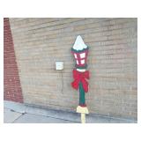 Painted wood Folk art Christmas decor light post