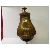 Vintage amber glass ceiling light fixture