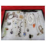 Showcase of jewelry.