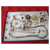 Showcase of jewelry.
