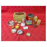Vintage advertising tin lot.