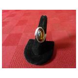 Sterling Silver ring. Amber stone.