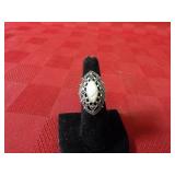 Sterling Silver ring. MOP & marasites.