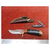 (2)Handmade forged Damascus fixed blade knife