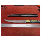 Handmade forged Damascus fixed blade knife