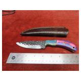 Handmade forged Damascus fixed blade knife