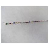 Sterling Silver Multi colored stones bracelet.