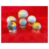 (6)world globe tin banks.