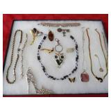 Showcase of jewelry.