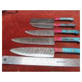 (5)Handmade forged Damascus fixed blade knife