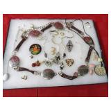 Showcase of jewelry.