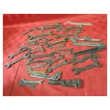 Assorted antique tools. wrenches.