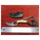 (2)Handmade forged Damascus fixed blade knife