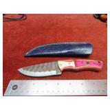 Handmade forged Damascus fixed blade knife