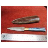 Handmade forged Damascus fixed blade knife