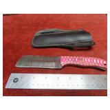 Handmade forged Damascus fixed blade knife