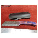 Handmade forged Damascus fixed blade knife