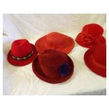 Vintage ladies red hat lot.