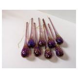 (8)Carnival glass tree ornaments.