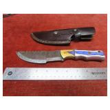 Handmade forged Damascus fixed blade knife