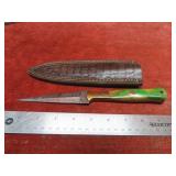 Handmade forged Damascus fixed blade knife