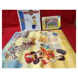 Disney Mickey mouse poster, puzzle, darts