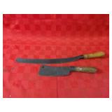 Antique Butcher & Hay knife.