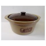 Stoneware crock w/lid. The Amana cooker