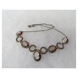 Sterling Silver necklace. Carved cameos