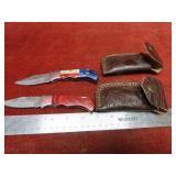 (2)Handmade forged Damascus folding knife