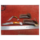 (2)Handmade forged Damascus folding knife