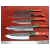 (5)Handmade forged Damascus fixed blade knife