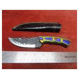 Handmade forged Damascus fixed blade knife