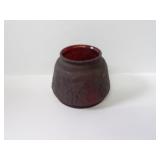 Beautiful dark red floral lampshade.