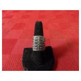 Sterling Silver ring. Multi band marasite,
