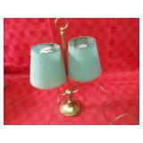 Vintage fiberglass shade double lamp.