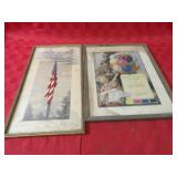 Framed Old Glory print, Roach Company print