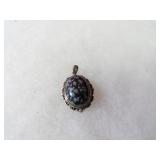 Sterling silver Snowflake obsidian pendant.