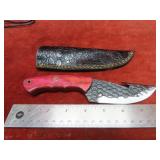 Handmade forged Damascus fixed blade knife