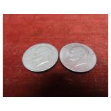 (2)$1 Eisenhower Ike dollar US coins 1971, 1976