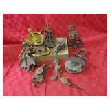 Lot of antique block pulley farm parts.