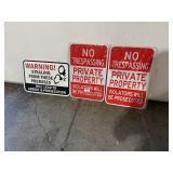 LOT OF 3 METAL SIGNS