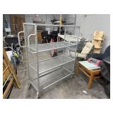 ROLLING WIRE RACK CART WITH MULTIPLE SHELVES