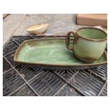 Green Frankoma Mug and Plate