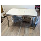 Chrome Kitchen Table with Leaf with (4) Chairs