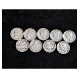 (10) Mercury Dimes: