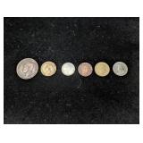 Foreign Coins: 9162 Sixpence, 1944 Three Pence,