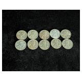 (10) 1943-D Steel Cent Coins
