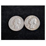(2) 1961-D Washington Silver Quarters