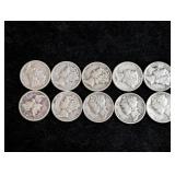 (10) 1942 Mercury Dimes
